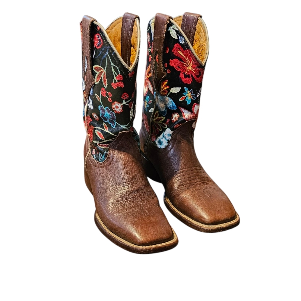 Jar Boots Women's  Cowgirl Brown Western Floral Boots Size 6.5